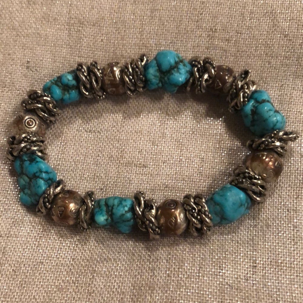 Turquoise Nugget Stretch bracelet